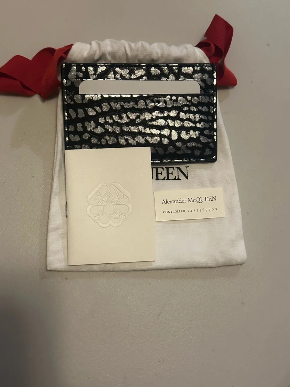 Alexander McQueen Crackled Leather Card Case